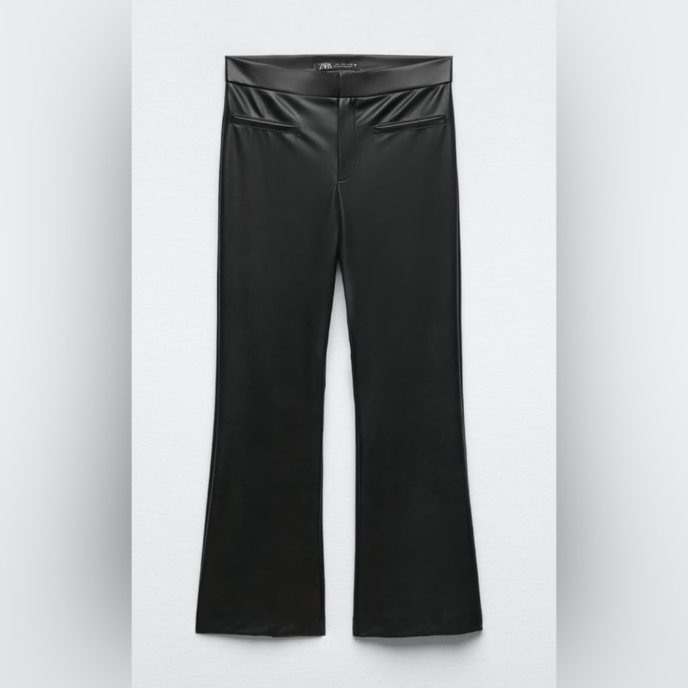 Zara Faux Leather Mini Flare Trousers
